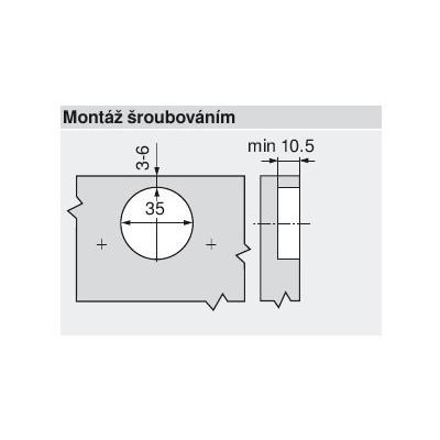 Blum CLIP top BLUMOTION naložený otevření 155° - 71B7550 - Naložený na vrut