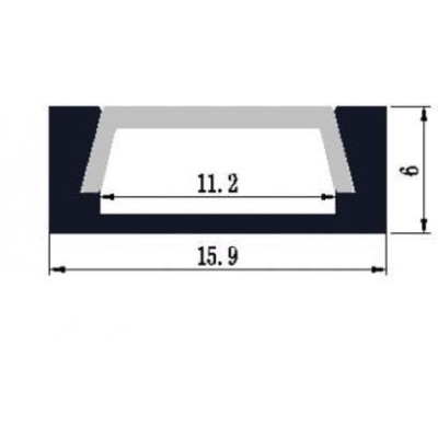 Hliníkový profil 15x6 pro led pásky elox 2m