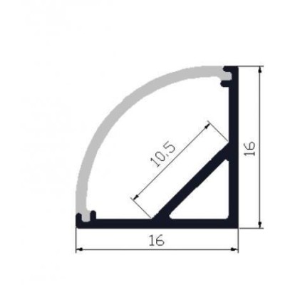 Hlíníkový profil CORNER 16 pro LED pásky elox 2m