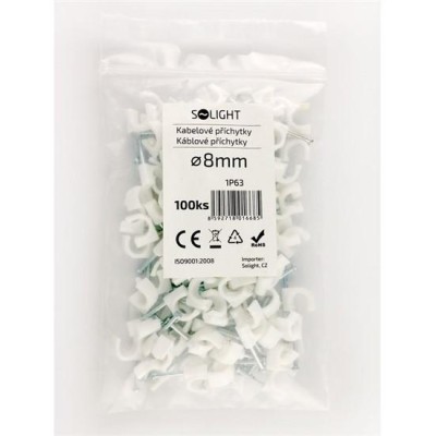 kabelové příchytky, průměr 8mm, bílé, 100ks - 8 mm
