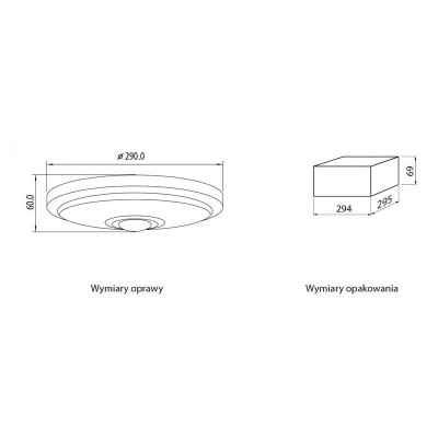 LED stropní svítidlo ITALIA 16W 4000k se senzorem pohybu