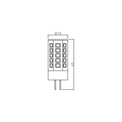 LED žárovka 12V teplá bílá -  G4, 3.5W,3000K, 360°, DC12V 320lm