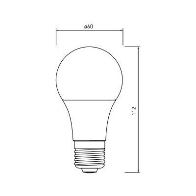 LED žárovka A60 mléčná, teplá s čidlem pohybu a stmívání  - E27, 10W, 3000K, 810 lm, 87 mA,220-240 V - teplá bílá