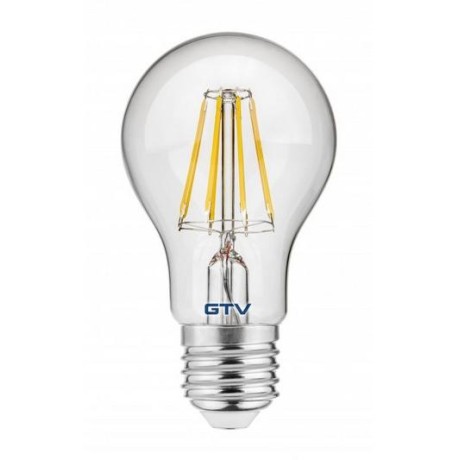 LED žárovka A60 transparentní středně teplá - E27, 8W, 4000K - středně teplá