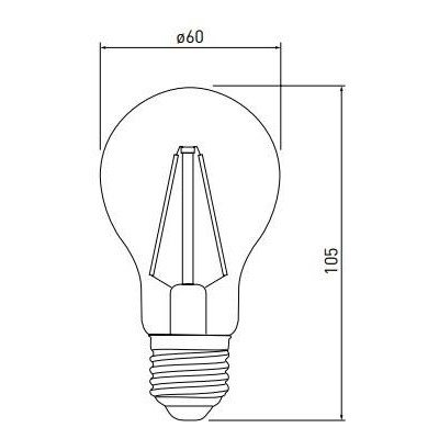 LED žárovka A60 transparentní středně teplá - E27, 8W, 4000K - středně teplá