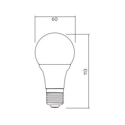 LED žárovka A60, SMD 2835,  E27, 10W, 4000k 220-240 V, 220° 840 lm - teplá bílá