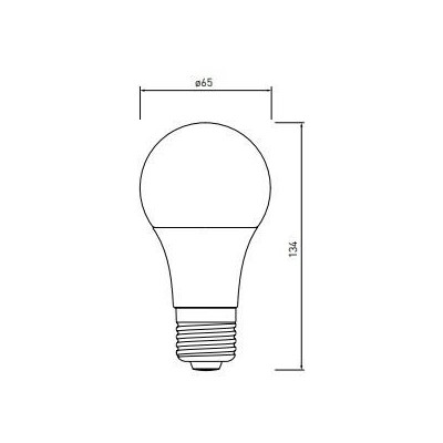 LED žárovka A65, 4000K, E27, 18W, 1700lm, AC175-265V/ 50-60Hz, RA80, 180°, 157mA - teplá bílá