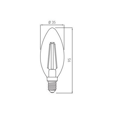 LED žárovka C35 teplá - E14, 4W,3000K, 220-240V
