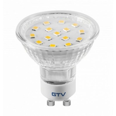 LED žárovka SMD 2835 středně bílá -  GU10, 4W, 4000K, 230V, úhel svitu 120°, 330 lm, 43 mA - středně teplá