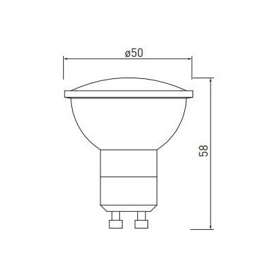LED žárovka SMD 2835 středně bílá -  GU10, 4W, 4000K, 230V, úhel svitu 120°, 330 lm, 43 mA - středně teplá