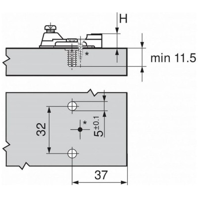 Podložka BLUM MODUL 0 mm křížová expando 194K6100E