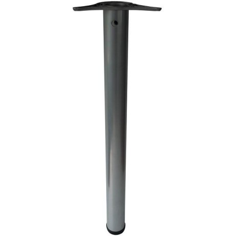 Stolová noha kulatá v:710 mm , pr:60 mm - šedá RAL 9006 - Šedá RAL 9006