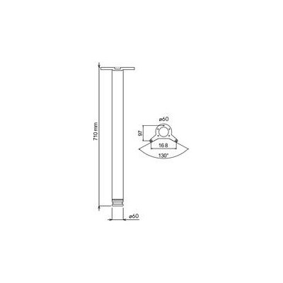 Stolová noha kulatá v:710 mm , pr:60 mm - šedá RAL 9006 - Šedá RAL 9006