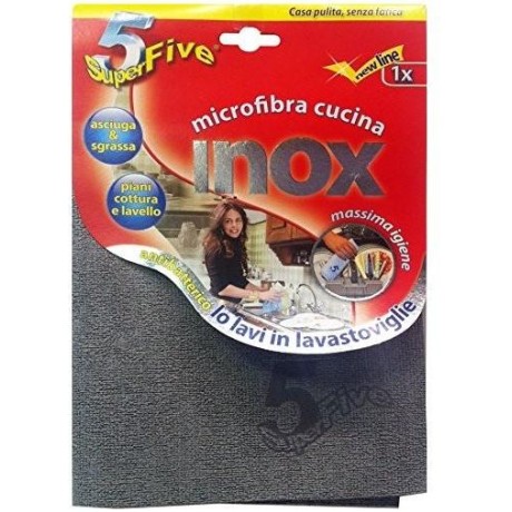 SUPERFIVE INOX MICROFIBRA - speciální hadřík na nerez, ocel, chrom