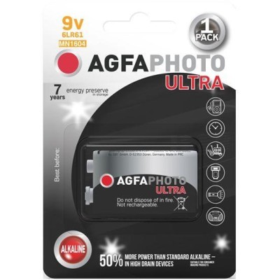 AgfaPhoto Ultra alkalická baterie 9V, blistr 1ks
