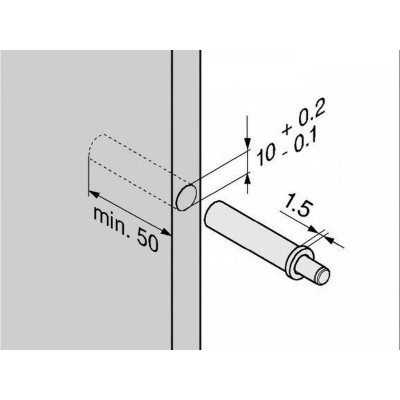BLUM TIP-ON krátká verze s magnetem - 956.1004 bílý - bílá