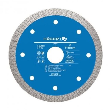 Diamantový kotouč pro keramiku HOGERT HT6D722 - Průměr 125 mm