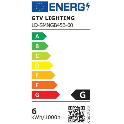 LED žárovka B45B mléčný, teplá bílá - E14, 6W, 3000K, 470lm,  220-240V, G - středně teplá