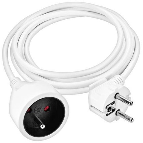 Prodlužovací přívod - spojka, 1 zásuvka, 3m, 3 x 1mm2, bílá