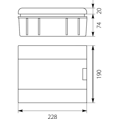 Rozvaděč pod omítku SRp-8 (N+PE) 8 pozic