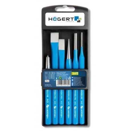 Sada dlát, děrovačů & razníků HOGERT HT3B710 6 ks