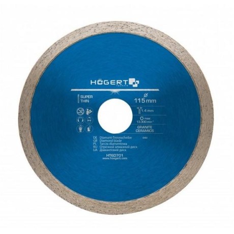Nebrusný diamantový kotouč univerzální HOGERT HT6D701 - Průměr 115 mm