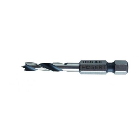 Vrták do dřeva se šestihrannou stopkou 1/4“ HOGERT HT6D344 - 4x60 mm