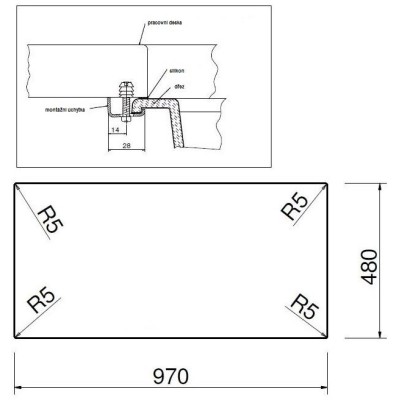 kuchyňský dřez granitový-AMANDA 990 METALBLACK Sinks