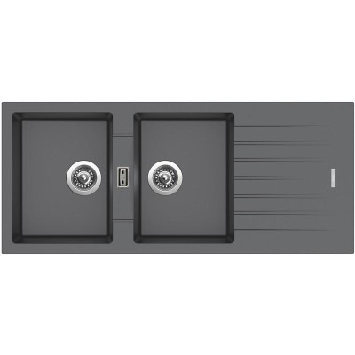 kuchyňský dřez granitový-PERFECTO 1160 DUO TITANIUM Sinks - Granit - TITANIUM