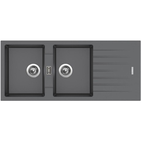 kuchyňský dřez granitový-PERFECTO 1160 DUO TITANIUM Sinks - Granit - TITANIUM