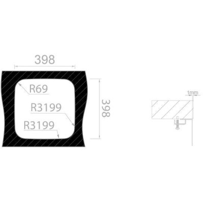 kuchyňský dřez- BAHIA 440 V 0,8MM SPODNÍ LEŠTĚNÝ Sinks - Spodní montáž