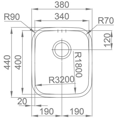 kuchyňský dřez- BRASILIA 380 V 0,7MM SPODNÍ LEŠTĚNÝ Sinks - Spodní montáž