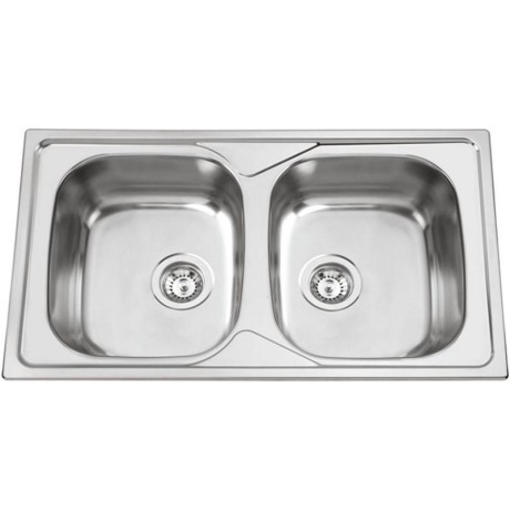 kuchyňský dřez- OKIO 860 DUO V 0,6MM LEŠTĚNÝ Sinks - Nerez - leštěný