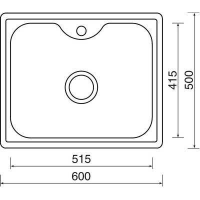 kuchyňský dřez-BIGGER 600 V 0,8MM MATNÝ Sinks