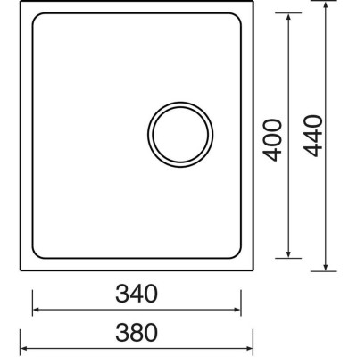 kuchyňský dřez-BLOCK 380 V 1MM KARTÁČOVANÝ Sinks