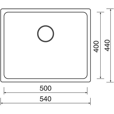 kuchyňský dřez-BLOCK 540 V 1MM KARTÁČOVANÝ Sinks