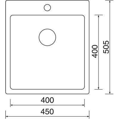 kuchyňský dřez-BLOCKER 450 V 1MM KARTÁČOVANÝ Sinks
