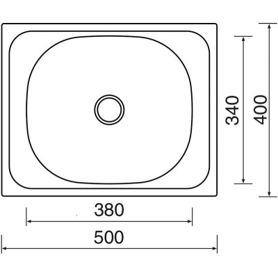 kuchyňský dřez-CLASSIC 500 M 0,6MM MATNÝ Sinks - Kulatá výpust 1 1/2