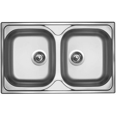 kuchyňský dřez-CLASSIC 800 DUO V 0,6MM MATNÝ