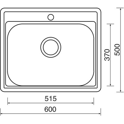 kuchyňský dřez-COMFORT 600 V 0,6MM MATNÝ Sinks