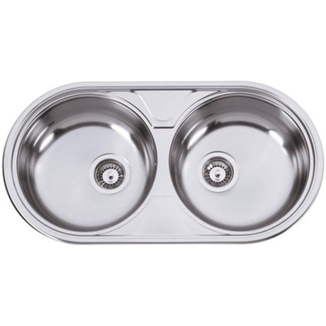 kuchyňský dřez-DUETO 847 V 0,6MM MATNÝ Sinks - Kulatá výpust 3 1/2 Nerez - matný