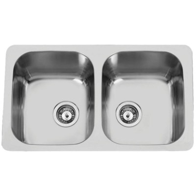 kuchyňský dřez-DUO 765 V 1,0MM LEŠTĚNÝ Sinks