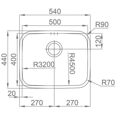 kuchyňský dřez-INDUS 540 V 1,0MM LEŠTĚNÝ Sinks