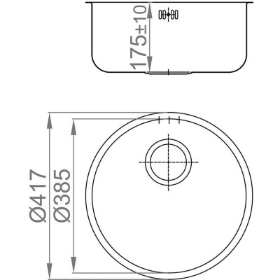 kuchyňský dřez-MITHUS 417 V 0,6MM LEŠTĚNÝ Sinks