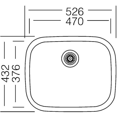 kuchyňský dřez-NEPTUN 526 V 0,6MM MATNÝ Sinks - Kulatá výpust 3 1/2