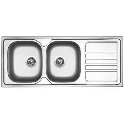 kuchyňský dřez-OKIO 1200 DUO V 0,7MM LEŠTĚNÝ Sinks - Nerez - leštěný