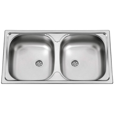 kuchyňský dřez-OKIO 780 DUO M 0,5MM MATNÝ Sinks - Kulatá výpust 1 1/2 Nerez - matný