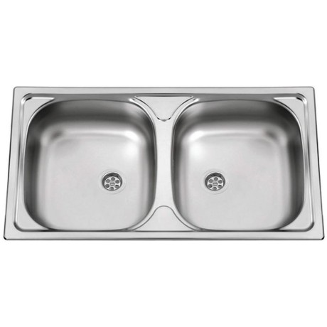 kuchyňský dřez-OKIO 780 DUO M 0,5MM MATNÝ Sinks - Kulatá výpust 1 1/2 Nerez - matný