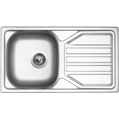 kuchyňský dřez-OKIO 780 V 0,5MM LEŠTĚNÝ Sinks - Kulatá výpust 3 1/2 Nerez - leštěný