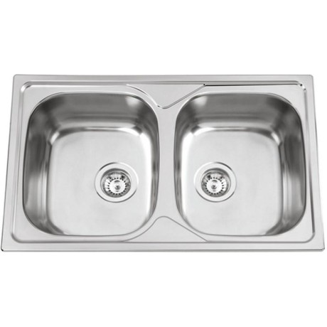 kuchyňský dřez-OKIO 800 DUO V 0,6MM LEŠTĚNÝ Sinks - Nerez - leštěný